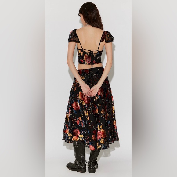 Free People Electra Heart Midi Skirt Set siky and velvety - Picture 2 of 8